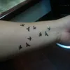 Fake Temporary Tattoo Water Transfer Sticker Small Pattern Black Birds Women Beauty Cool Girl Body Art Live of Song