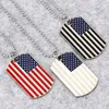 New Gold Plated Stainless Steel Military Army Tag Trendy USA Symbol American Flag Pendants Necklaces for Men/women Jewelry