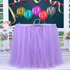 Tiulowa spódnica stołowa na imprezę ślubną dekorację domów DIY Solid Solid Solid Tutu Birthday Textile1217b