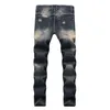 Fashion Men Jeans Slim Casual Elastic pantalon Black Fit Loose Cotton Designer Denim Jeans pour mâle222i