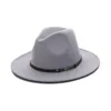 1 PC Szeroki Brim Kowbojski Kapelusz z pasem Film Fedora Kapelusze Outback Hat Buckle Panama Jesień Zima Mężczyźni Kobiety Moda Vintag Jazz