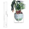 Красочные вешалки для растений ручной работы в стиле макраме, подвесная корзина для цветов на открытом воздухе, хлопковая веревка, 4 ножки, балконный горшок, вешалка для комнаты, декор9260170