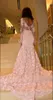 2019 Nowy Różowy Syrenki Suknie Wieczorowe Bateau Backless Sheer Długie Rękawy Saudyjskie Styl Arabski Prom Suknie Gorąca Sprzedaż Formalna Sukienka Korownicza
