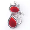 WOJIAER Fox Charms Pendants for Girl Gift Chakras Natural Gemstone Beads Agate Amethyst Quartz Blue Sand Animal BN364