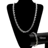 Hiphop Sieraden Sets Hoge Gepolijst Twist Chain Chain Hip Hop Touw Ketting Armbanden Mannen Trendy Stijl Goud Zilver 6mm 10mm