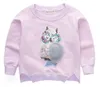 어린이 아이 옷 가을 새로운 한국 여자 티셔츠 동물 올빼미 긴 소매 O 넥 목화 만화 셔츠 톱 WL1201
