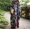 Vintage Womens Long Sleeve Loose Floral Print Long Maxi Dress Kaftan Tops