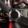 Nuevos desingedores Men relojes Japón Relojes automáticos de movimiento 5015 5015b Bisel azul negro 42 mm RELOJES Gold Store Black Lether WR6120590