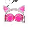 Qualità Kids Night Club Cosplay Cat Ear Cuffie pieghevoli per bambini Gaming Cuffie LED Ear Auricolari per PC Laptop Computer + MIC USZ167