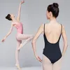 Ballet Leotards for Women Adult Dance Camisole Gymnastics Leotard Pink Sexy U-shaped Back Ballet Costume306R