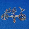 7 Chakra Stones Reiki Point Tree of Life Pendant Charm hängsmycken för DIY -halsband Will och Sandy Drop Ship