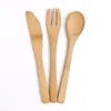 Conjuntos de talheres de bambu eco-friendly sets 16cm faca colher de garfo para crianças crianças ao ar livre desinstalação de louça de viagem