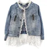 veste en jean en dentelle enfants