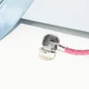 Pink Braided Leather Charm Bracelet Original Box sets for 925 Sterling Silver luxury designer Women Mens kids Bracelets1951348