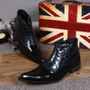 Western Design Bottoms Men Black Blue Formalne Krótkie Buty Mężczyźni Pop Botas Hombre Party i Wedding, EU38-36, US6-12