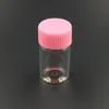 Partihandel-20PCS Pink Cap Rensa glaslagerflaskor Tiny Display Container Bärväska Resultat 40x22mm