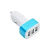 Metalen 3 USB-poorten Car Adapter Charger Universal Aluminium Auto Chargers voor iPhone-mobiele telefoons