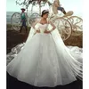 Luxo A-Line Sweetheart Ball Vestido Vestidos de Noiva de Laço Laço Applique Backless Long Train Brown Wedding Vestido Navio Livre