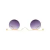 Unique Rimless Round Sunglasses Women Sun glasses Small Vintage Retro Clear Pink Designer Glasses Thin Metal Eyewear