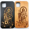 Black Cherry Wood Phone Case Laser Carving Cover för iPhone 11 x XR XS Max SE Custom Design Högkvalitativ telefonskal