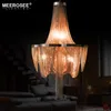 Lampade a sospensione moderne Lampadari moderni in bronzo Illuminazione per interni Lampada a sospensione a catena in alluminio con nappa italiana per soggiorno Foyer Home Decor Light