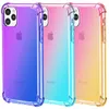 Dobry Gradient Dual Color Transparent TPU Shockproof Telefon Case dla iPhone 11 Pro Max XR XS Max 8 Plus S10 Plus Note 10 Pro