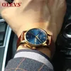Montres pour hommes Top Brand Luxury Olevs Fashion Watch Men Men en cuir Quartz pour mâle Auto Date Rose Gold Shell Relogie Masculino Y15514273