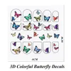 Adesivi per nail art Farfalla colorata Decalcomanie adesive 3d Design Cursori per manicure fai da te Avvolge Fogli Decorazione per unghie LA1787