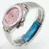 40 mm in stile classico da uomo luminoso zaffiro punti marcatori orologi automatici orologi rosa quadrante con finestre ceramica ceramica polso 8195479