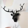 Résine 3d grande tête de cerf décor à la maison pour les accessoires de décoration de statue murale Sculpture abstraite moderne Tête d'animal décoration murale T20283G