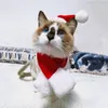 Merry Christmas Pet Hats Puppy Santa Hat Scarf Set Kitty Winter Warm Neckchief Small Pets Chritsmas Costume Set