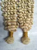 2019 Hot Sell Sell Blonde Curly Human Hair Extensions 613 Blonde Human Hair Weave100G26 "28" 30 "バージンヘアバンドルファクトリーアウトレット