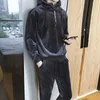 Kış Men Velor Pricesuit 2019 Moda Kore Altın Kadife Track Takım Erkek Hoodie Ter Pantolon Jogger Set Jogging Suits Kıyafet T28991325