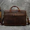 Luufan Briefcase Of Men Genuine Leather Cowskin Business Bag 15 6 Computer Bag Crazy Horse leather Male Bags Soft Thick1228b