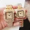 Высококачественные модные часы для любовника Iced Out Diamond Men Watch Women Нависные часы Quartz Движение повседневные наручные часы.