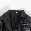 2019 New Long Black PU Faux Läderjacka Kvinnor Klassisk Moto Biker Jacka Vår Höst Lady Slim Basic Coat OuterWear R1077