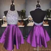 Korte Homecoming Dress 2019 Nieuwe Sparkly Rhinestone Sexy Backless Tail -jurken Crystal kralen Mini Prom feestjurken goedkoop op maat gemaakt 0510