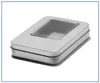 11.5x8.5x2.2 cm Estanho Recipiente Caixa De Armazenamento De Retângulo Caixas De Metal com Janela Embalagem Presentes Transparentes para o Cartão de Jóias Doces lin4776
