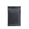 500 stks Matzwarte Platte Aluminiumfolie Zip Lock Zak Hersluitbare Rits Suiker Zout Snack Noten Thee Koffiebonen Nagel Schoonheid Xmas Geschenken Verpakking Afdrukken Pouches