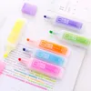 Slitstarka 6 färger Highlighter Pennor Studenter Målar Rita Gulliga Akvarell Pen Studenter Stationery Markers Highlighter Pennor 6PCS / Set VT1513