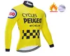 2024 Peugeot Maglia da ciclismo in pile termico invernale MTB Abbigliamento da ciclismo Camicie da ciclismo Lunga Ropa Ciclismo Invierno Hombre Maillot