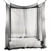 4 canto Post Cama Canopy Mosquito Net Red Rainha King Size Netting Bedding Preto Decoração de Casa para