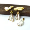 Guldfärg frihet form naturlig pärla charm lösa pärlor hängsmycke, diy gör charm smycken fynd BD376