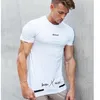 Nouveau Design hommes à manches courtes T-shirt gymnases Fitness T-shirt homme été décontracté mode lettre imprimer o-cou t-shirts hauts vêtements