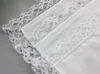 Blanc Dentelle Mince Mouchoir Femme Cadeaux De Mariage Décoration De Fête Serviettes En Tissu Plaine Blanc DIY Mouchoir 23 * 25 cm YD0122