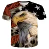 14 estilos diferentes Lions Eagle 3D Imprimir T-shirt masculino de manga curta Plus Size M-5XL Men Roupas de Designer