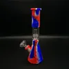 Silicone Bongs Dab Rigs Percolators Perc Removable 11.42 inch Straight Water Pipes Smoking Bong With Glass Bowl free dhl SB-A04