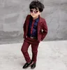 Çocuk Takım Elbise 3 ADET Ceketler Blazerpantsshirts Bebek Erkek Suits Çocuklar Blazer Boys Resmi Suit Düğün Erkek Giysileri Set Için