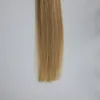 Micro Loop Ring Hair Natural Black Remy Tips Hår 100g Rak Human Hair Extensions Micro Bead European Hair1 g / Strand