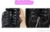 Big Discount 100% Natural Brazilian Remy Human hair Ponytail Claw Clips in/on Human Hair Extension Straight Hair 2pcs 200Gram, Free DHL